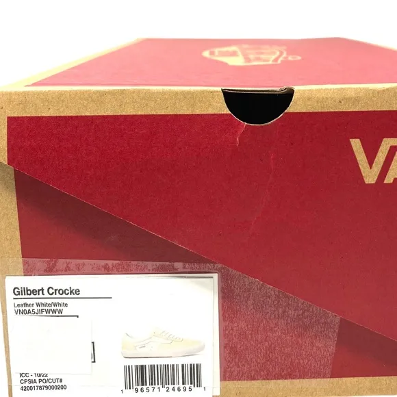 VANS Gilbert Crockett Casual Shoes For Women White Leather Sneakers VN0A5JIFWWW