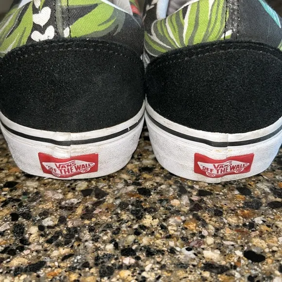 Vans Men's Black Jungle Print Suede Old Skool Sneakers