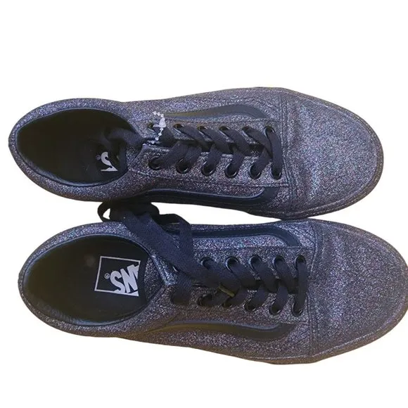 Vans Off The Wall Rainbow Glitter Purple/Black Casual Shoes 721278 Womens 6.5