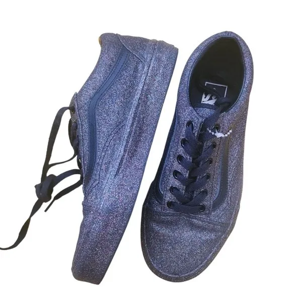 Vans Off The Wall Rainbow Glitter Purple/Black Casual Shoes 721278 Womens 6.5