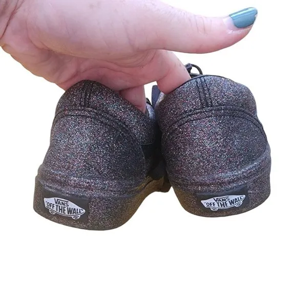 Vans Off The Wall Rainbow Glitter Purple/Black Casual Shoes 721278 Womens 6.5