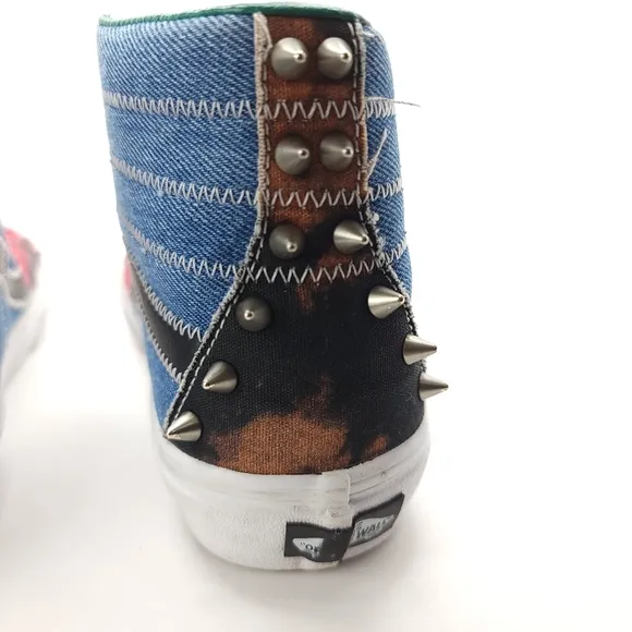 Vans off the Wall Sk8 Hi Tartan Daze Punk Spike Skate Sneakers Shoes US WM Sz 5