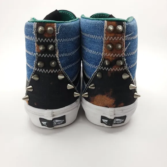 Vans off the Wall Sk8 Hi Tartan Daze Punk Spike Skate Sneakers Shoes US WM Sz 5