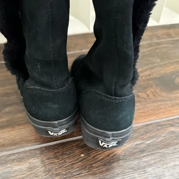 Vans Phoebe Black Leather Winter Boots 6