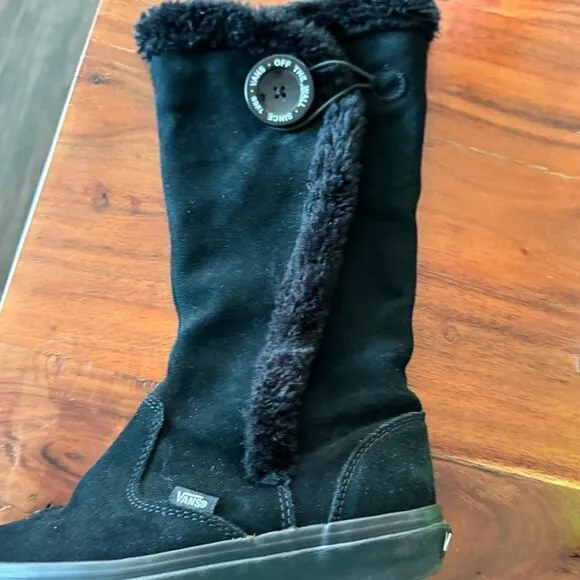 Vans Phoebe Black Leather Winter Boots 6