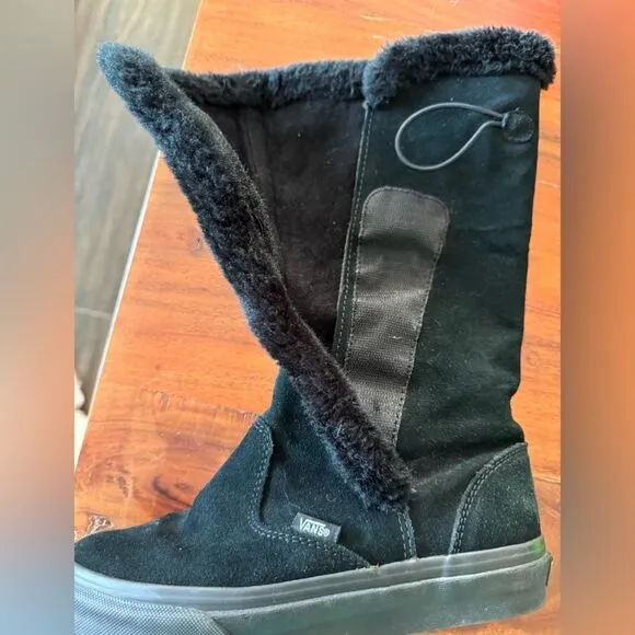 Vans Phoebe Black Leather Winter Boots 6