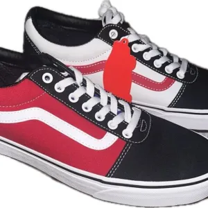 Vans ward color block red/white sneakers shoes