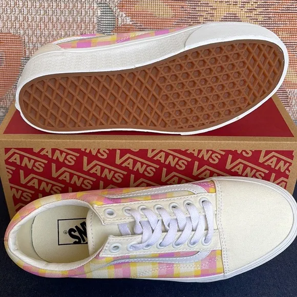 Vans WMNS Old Skool Stacked Pastel Picnic Pink PlaidVN0A7Q5MGBXPlatforms