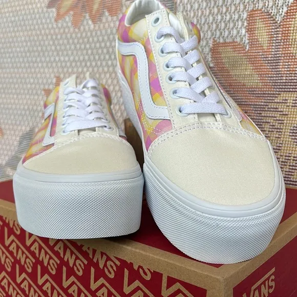Vans WMNS Old Skool Stacked Pastel Picnic Pink PlaidVN0A7Q5MGBXPlatforms