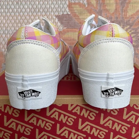 Vans WMNS Old Skool Stacked Pastel Picnic Pink PlaidVN0A7Q5MGBXPlatforms