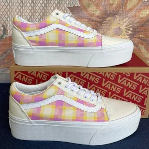 Vans WMNS Old Skool Stacked Pastel Picnic Pink PlaidVN0A7Q5MGBXPlatforms