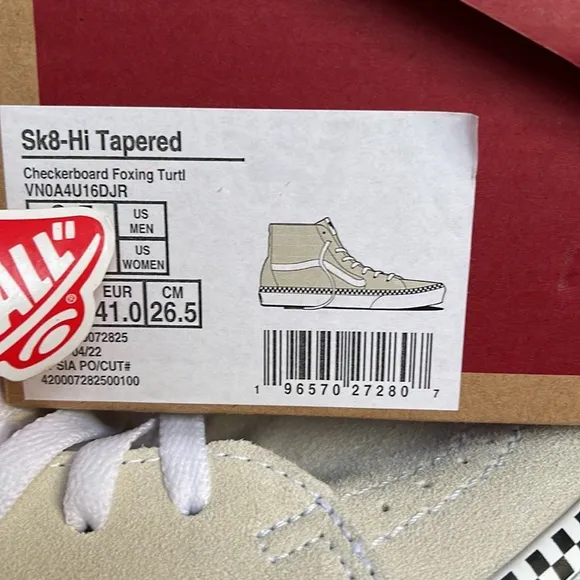 Vans WMNS Sk8-Hi TaperedCheckerboard Foxing TurtlVN0A4U16DJRsneakers