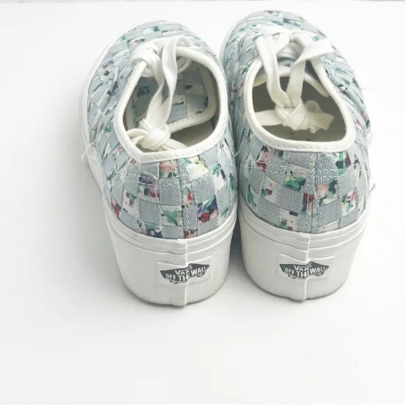 VANS Woven Floral Stackform Lace Up Sneakers, Size 7