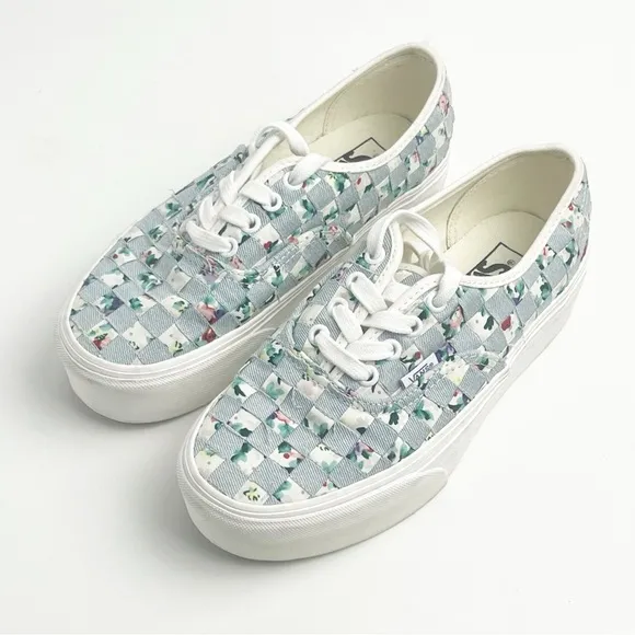 VANS Woven Floral Stackform Lace Up Sneakers, Size 7