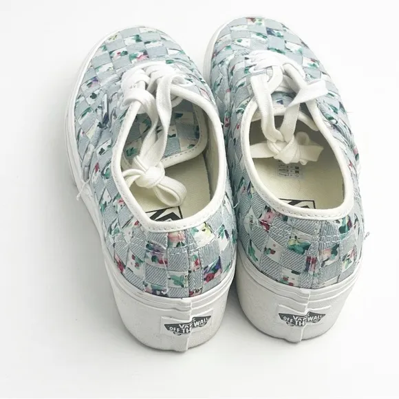 VANS Woven Floral Stackform Lace Up Sneakers, Size 7