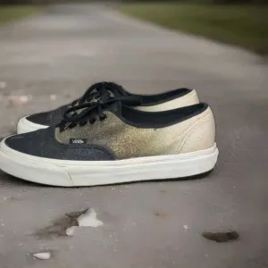 Vans Sparkly Ombre 2-Toned  Black Cream Sneakers Shoes Men's Size 9.5