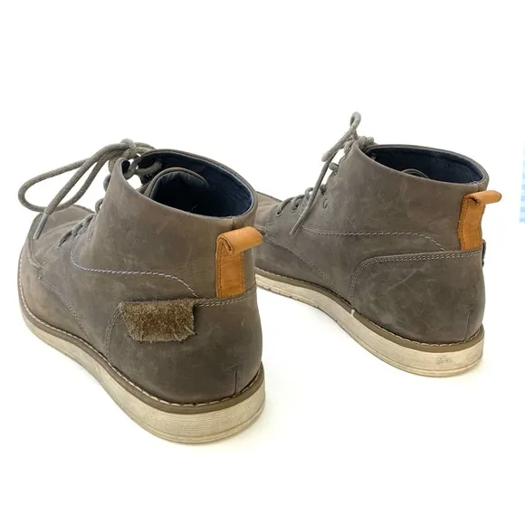 Varese Men’s Grey Sydney Lace-Up Leather Dessert Style Chukka Boot