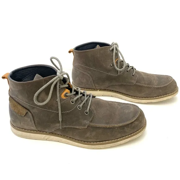 Varese Men’s Grey Sydney Lace-Up Leather Dessert Style Chukka Boot