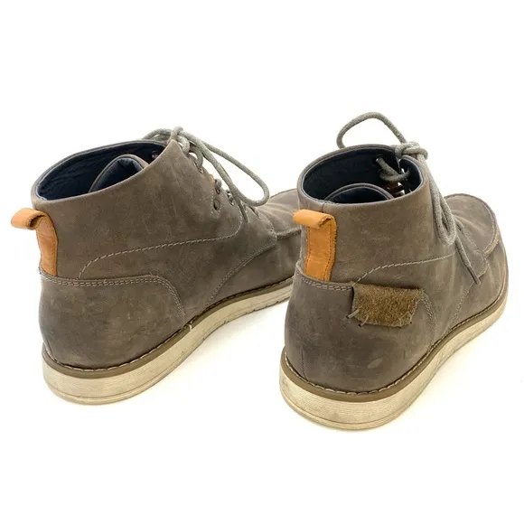 Varese Men’s Grey Sydney Lace-Up Leather Dessert Style Chukka Boot