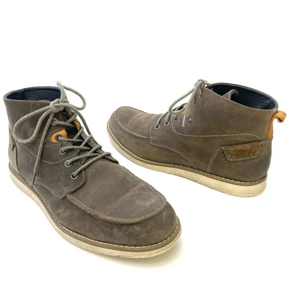 Varese Men’s Grey Sydney Lace-Up Leather Dessert Style Chukka Boot