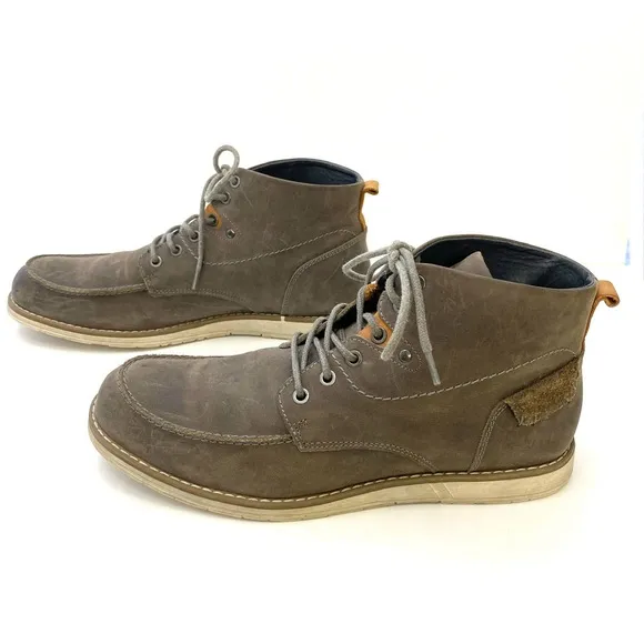 Varese Men’s Grey Sydney Lace-Up Leather Dessert Style Chukka Boot