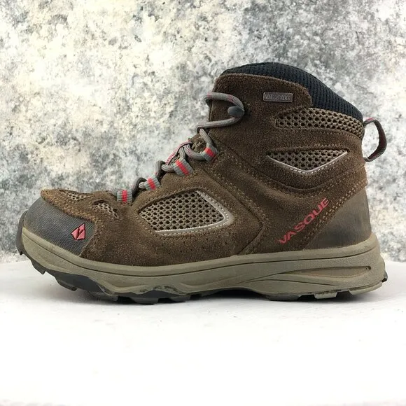 Vasque Mens Size 5 Breeze III Mid Brown Leather Waterproof Lace Up Hiking Boots