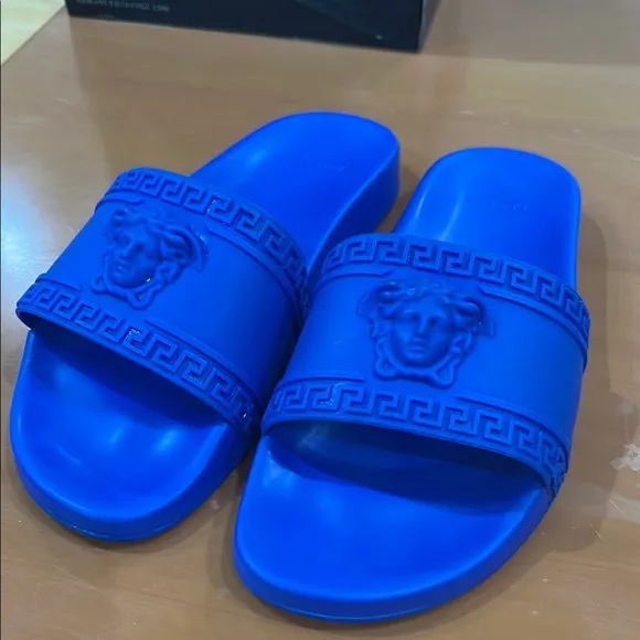 Versace Blue Slide Sandals 42 or size 9