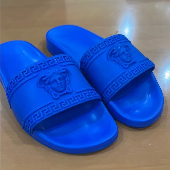 Versace Blue Slide Sandals 42 or size 9