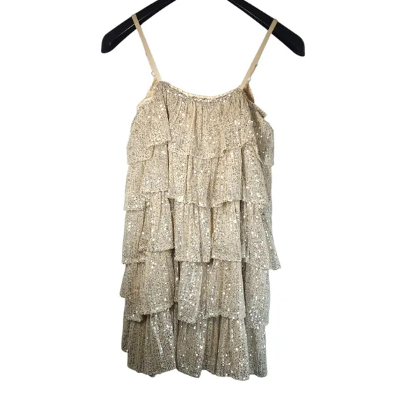 Vestique Sequin Tiered Party Dress Size Medium