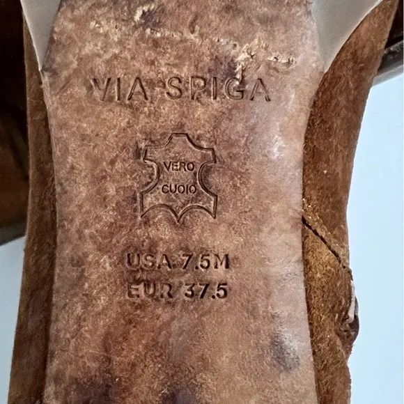 Via Spiga Rust Suede Leather Block Heel Ankle Boots 7.5