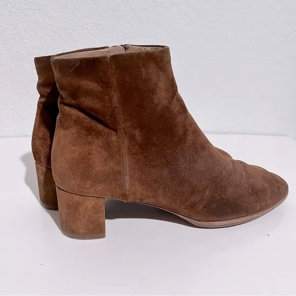 Via Spiga Rust Suede Leather Block Heel Ankle Boots 7.5