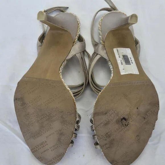 Vincci Strappy Champagne Gold 3.5 Inch Heels Pumps Size 6 See Photos