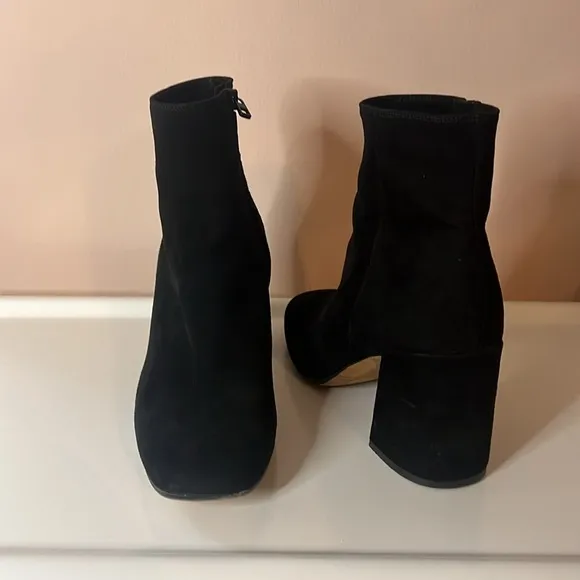 Vince blakely suede block heel, ankle boot