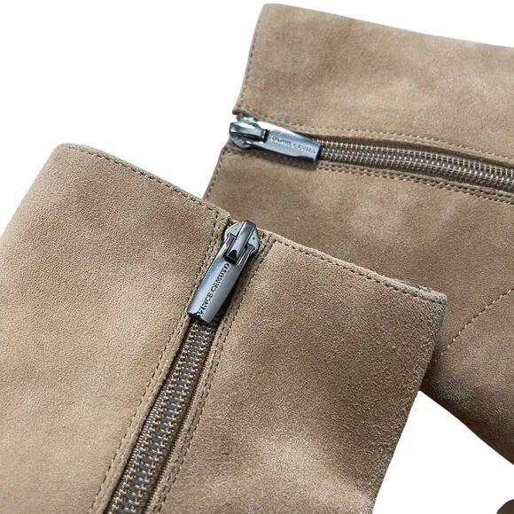 Vince Camuto Suede Kensta Platform Bootie Heeled Tan Brown Size 9