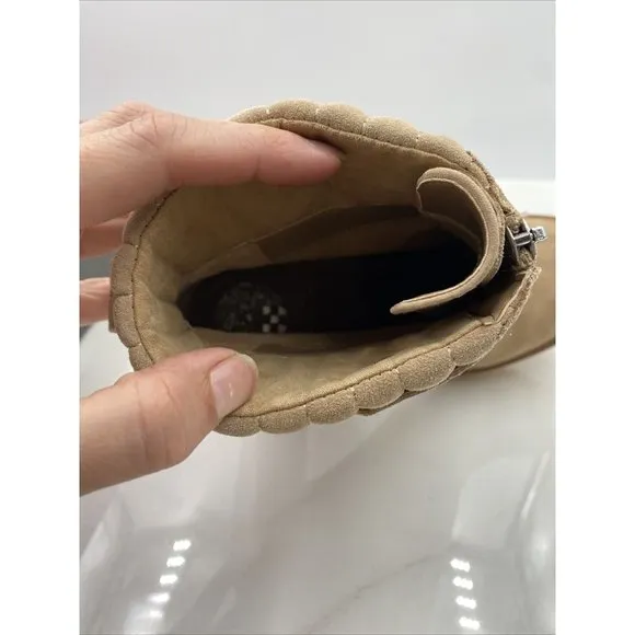 Vince Camuto Women's Eberla Casual Bootie Ankle Boots Tan Suede Sz 8.5