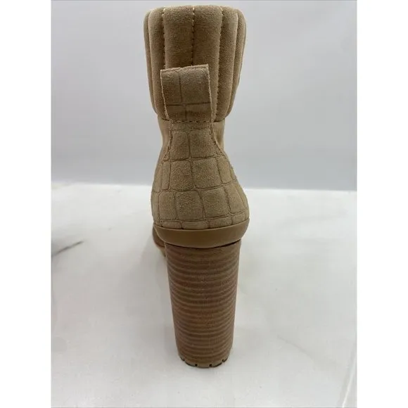 Vince Camuto Women's Eberla Casual Bootie Ankle Boots Tan Suede Sz 8.5