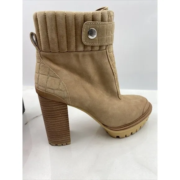 Vince Camuto Women's Eberla Casual Bootie Ankle Boots Tan Suede Sz 8.5