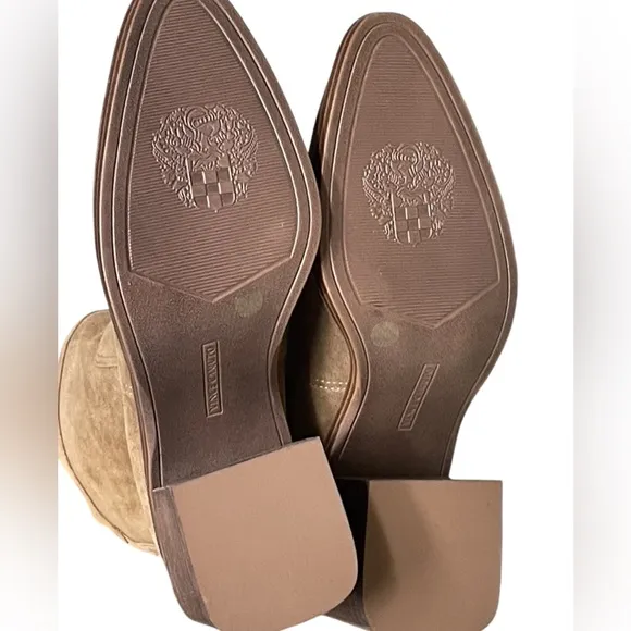 Vince Camuto Women's Kortimy Nutmeg Water Repellent Suede Mid Shaft Boots 7