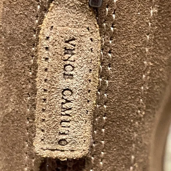 Vince Camuto Women's Kortimy Nutmeg Water Repellent Suede Mid Shaft Boots 7