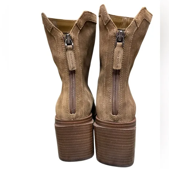 Vince Camuto Women's Kortimy Nutmeg Water Repellent Suede Mid Shaft Boots 7