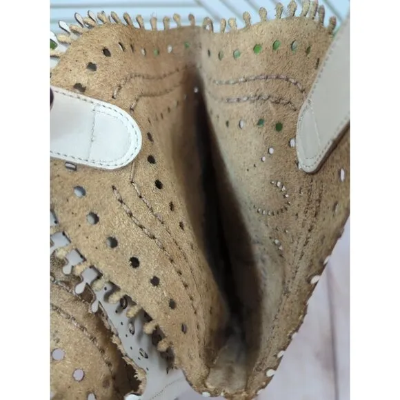 Vince Camuto Women's Western Boots Leather Perforated Butterfly Boho Festival 7M