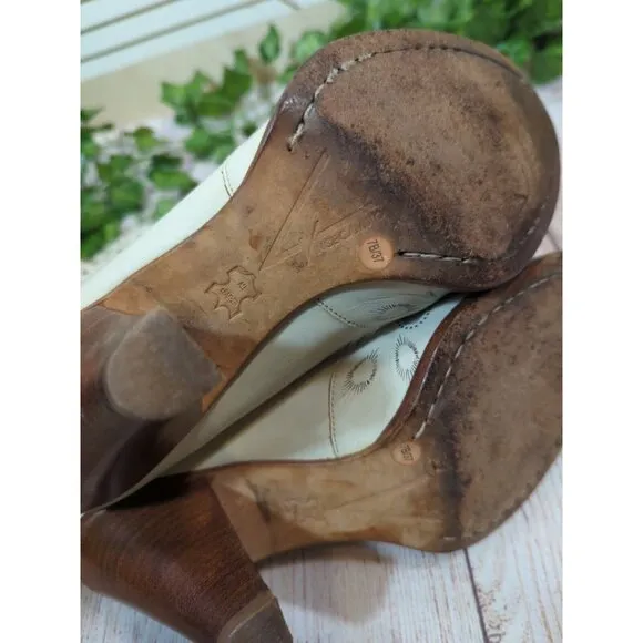 Vince Camuto Women's Western Boots Leather Perforated Butterfly Boho Festival 7M