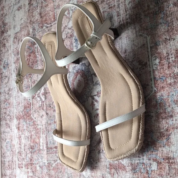 Vince Coco Ankle Strap Espadrille Kitten Heel Sandal - MILK, Size 8M