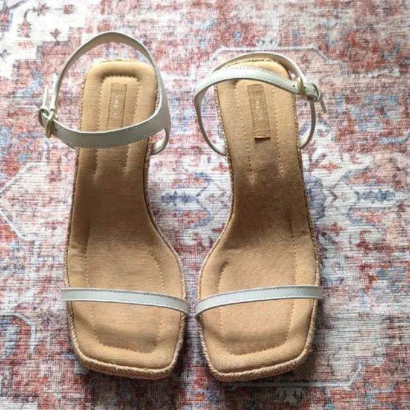 Vince Coco Ankle Strap Espadrille Kitten Heel Sandal - MILK, Size 8M