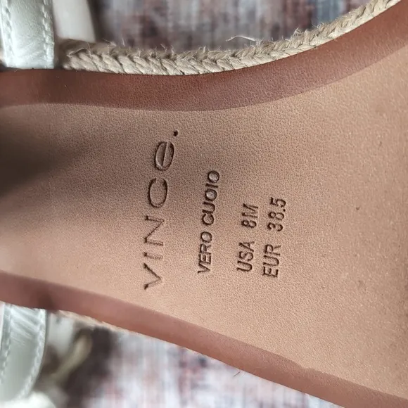 Vince Coco Ankle Strap Espadrille Kitten Heel Sandal - MILK, Size 8M