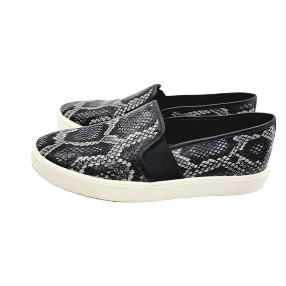 VINCE Embossed Leather Garvey Python Skater Snakeskin Slip-on Shoes  Size 7