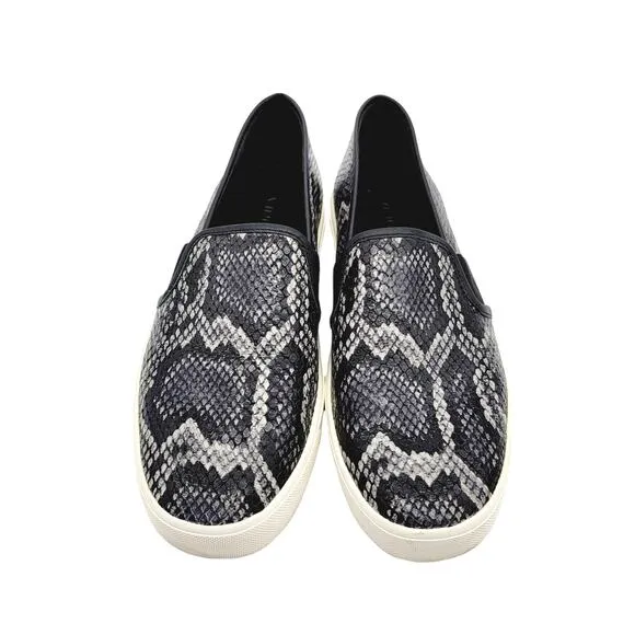 VINCE Embossed Leather Garvey Python Skater Snakeskin Slip-on Shoes  Size 7