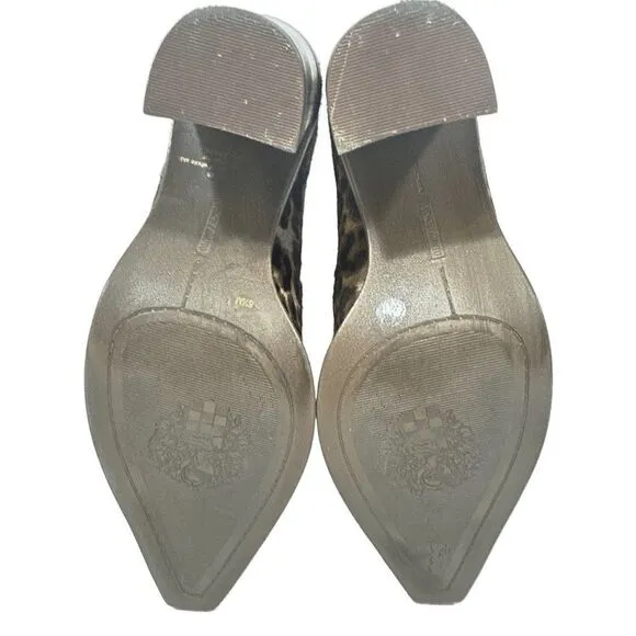 VINCE CAMUTO Wevenly Stacked Heel Pump | Genuine Calf Hair | 6.5