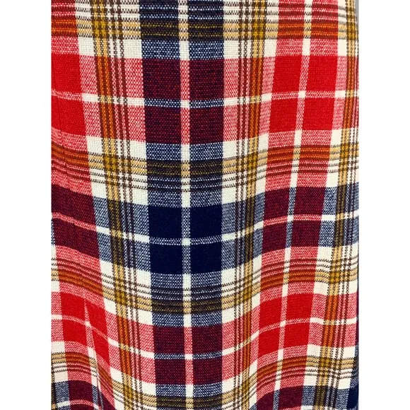 Vintage 70s Maxi Skirt Plaid Tartan Wool Fall Winter Boho Hippie Grunge Punk