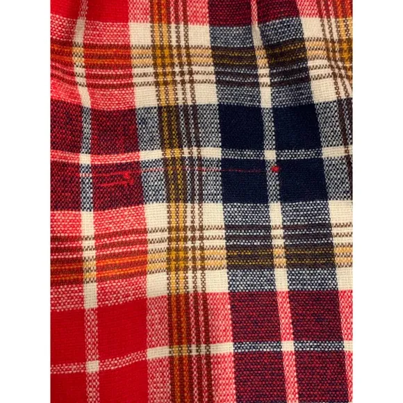 Vintage 70s Maxi Skirt Plaid Tartan Wool Fall Winter Boho Hippie Grunge Punk